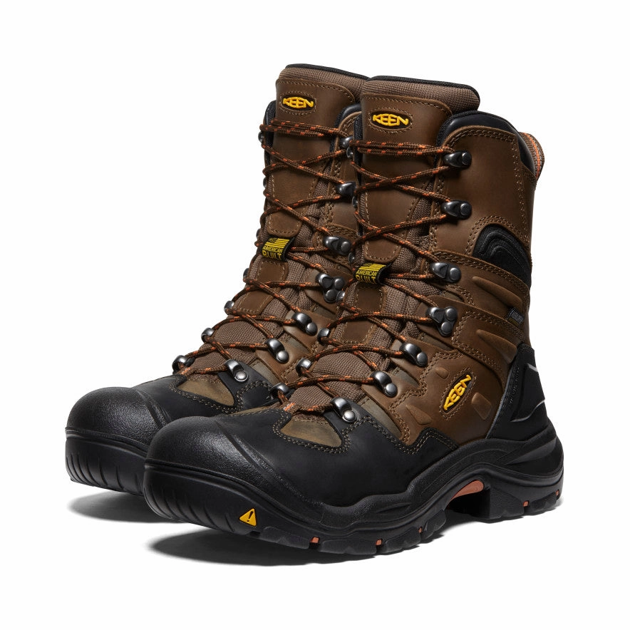 Style Without Noise Multi-Use Gear Men'S Coburg 8" Waterproof Boot (Steel Toe)  |  Cascade Brown/Brindle