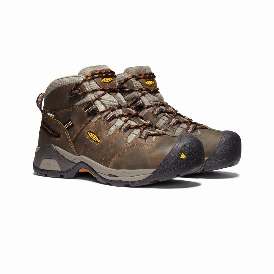 Elevated Basics Engineered Profile Men'S Detroit Xt Waterproof Boot (Soft Toe)  |  Black Olive/Leather Brown
