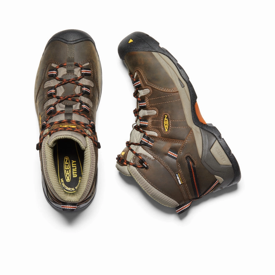 Your Everyday Edge Flow-Forward Men'S Detroit Xt Waterproof Boot (Soft Toe)  |  Black Olive/Leather Brown