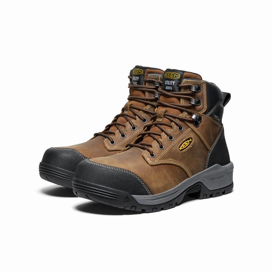 Intentional Vibe Pulse Of The City Men'S Evanston 6" Insulated Waterproof Boot (Carbon Toe)  |  Bison/Black
