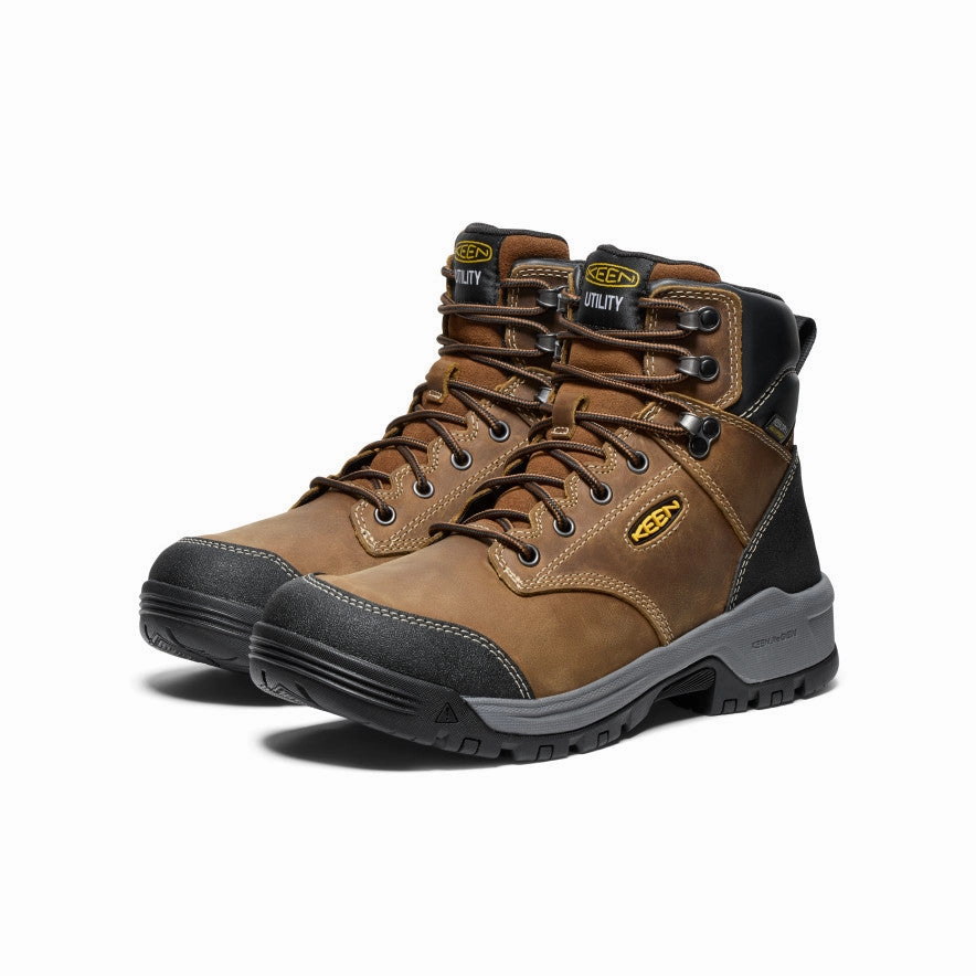 Men'S Evanston 6" Waterproof Boot (Soft Toe)  |  Bison/Black Low-Key Performance