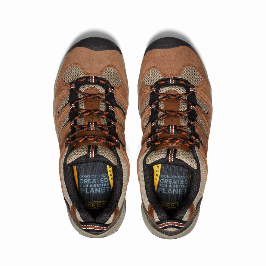Function With Style Functional Aesthetic Men'S Headout Waterproof Hiking Shoe  |  Bison/Fossil Orange