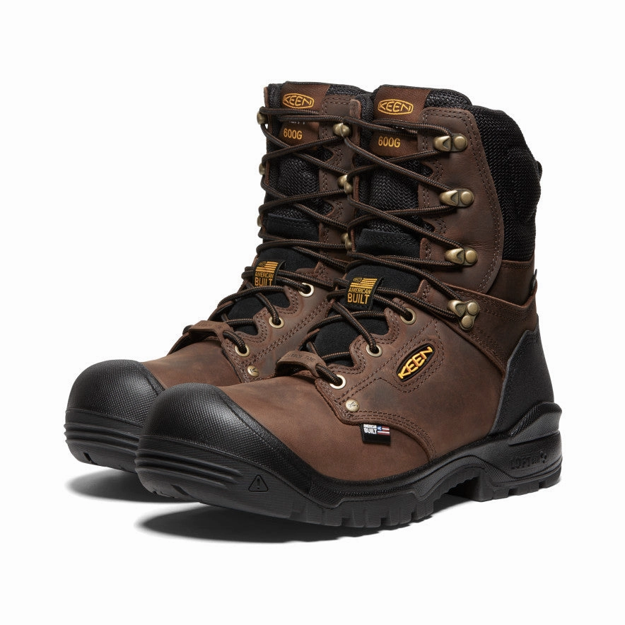 Men'S Independence 8" Insulated Waterproof Boot (Carbon Toe)  |  Dark Earth/Black Life, Simplified Future-Forward Comfort