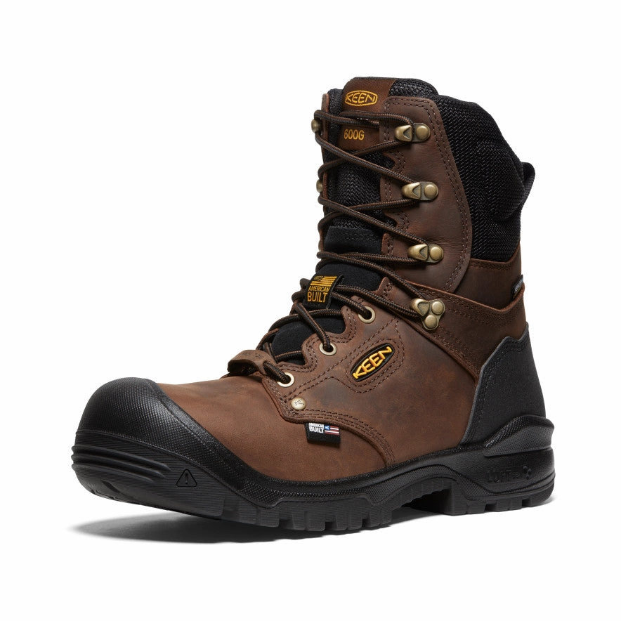 Crafted To Wear Street Motion Men'S Independence 8" Insulated Waterproof Boot (Carbon Toe)  |  Dark Earth/Black