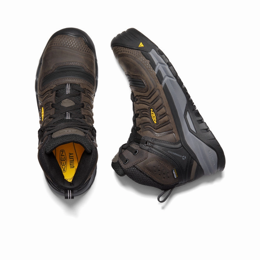 Your Flow Wear Men'S Kansas City  Waterproof Mid (Carbon Toe)  |  Coffee Bean/Black