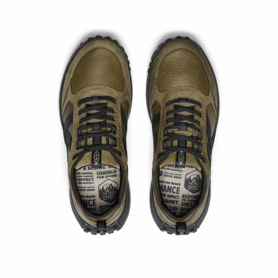 Men'S Ks86 Leather Sneaker  |  Dark Olive/Black Everyday Function Refined Versatility