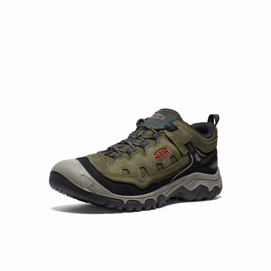 Adapt-Fit Gear Low-Key Bold Men'S Targhee Iv Vented Hiking Shoe  |  Dark Olive/Gold Flame