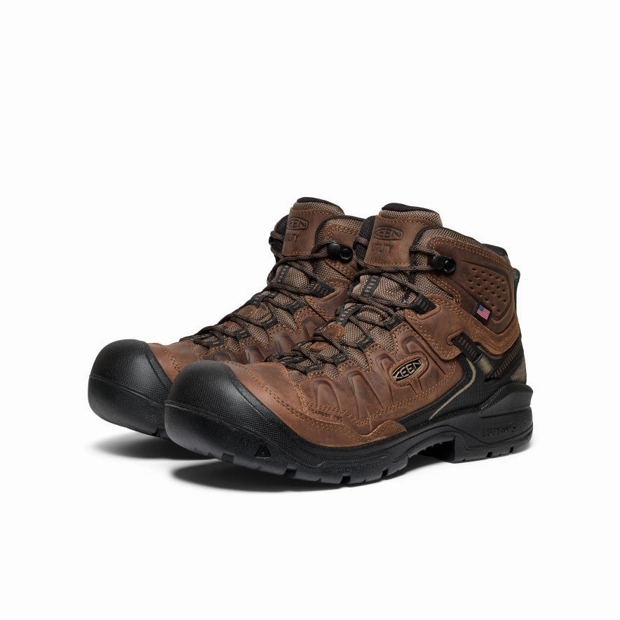 Quiet Vibe Men'S Targhee Iv Waterproof Work Boot (Carbon Toe)  |  Dark Earth/Black