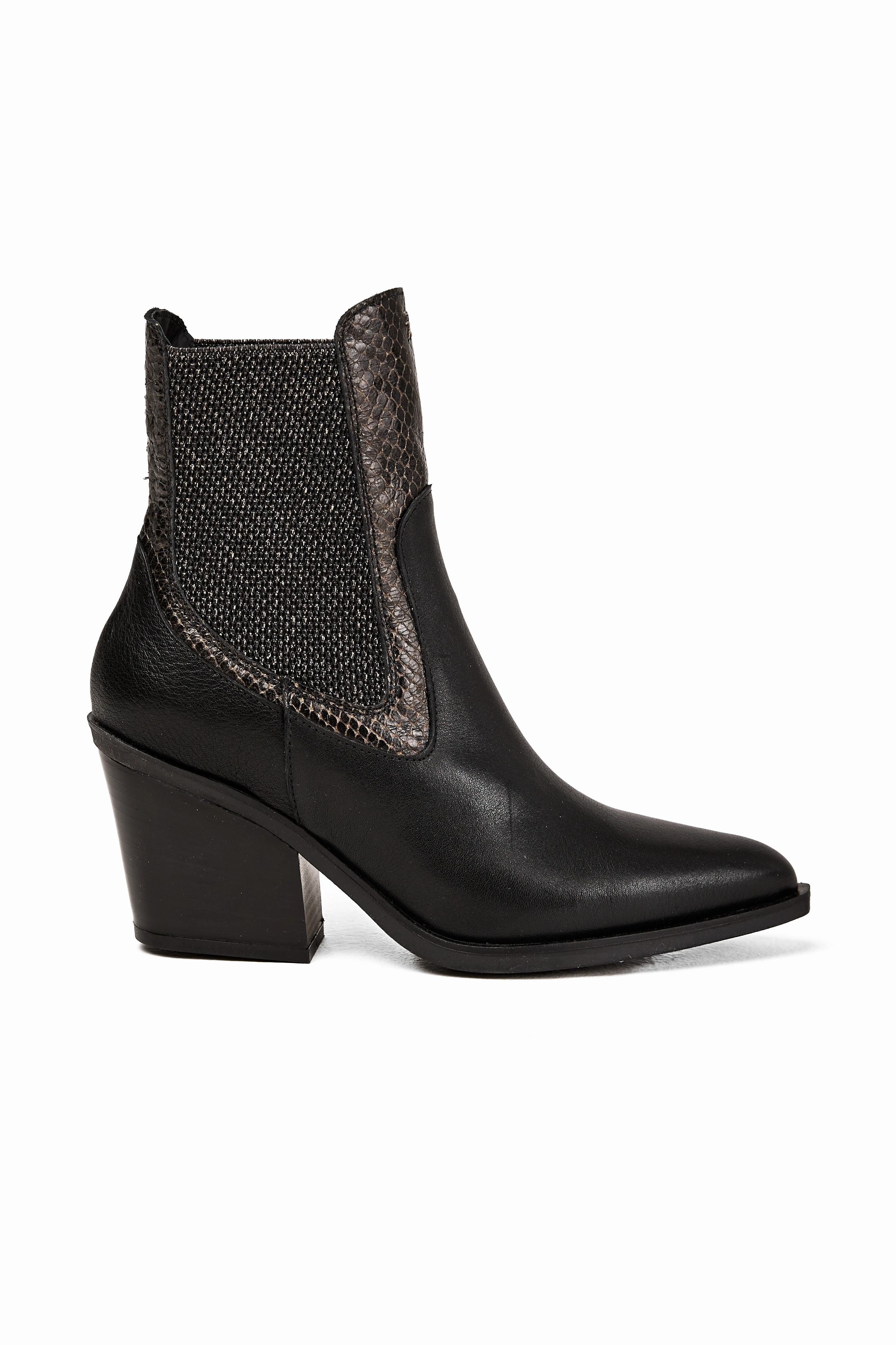 Messico Leather Boot In Vipera Nero The New Essential
