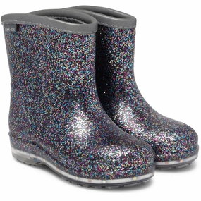 Mikk-Line Multi Glitter Short Winter Wellies - Light Flexible Form Core Pulse