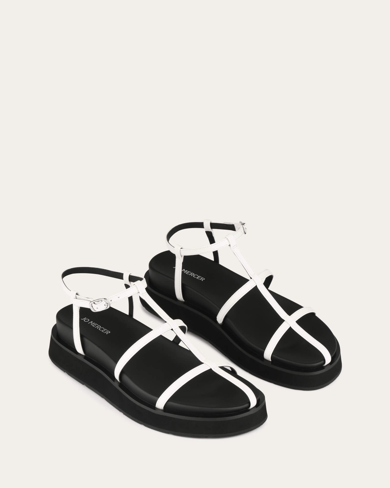 Refined Edgewear Daily Expression Mina Flat Sandals White Multi
