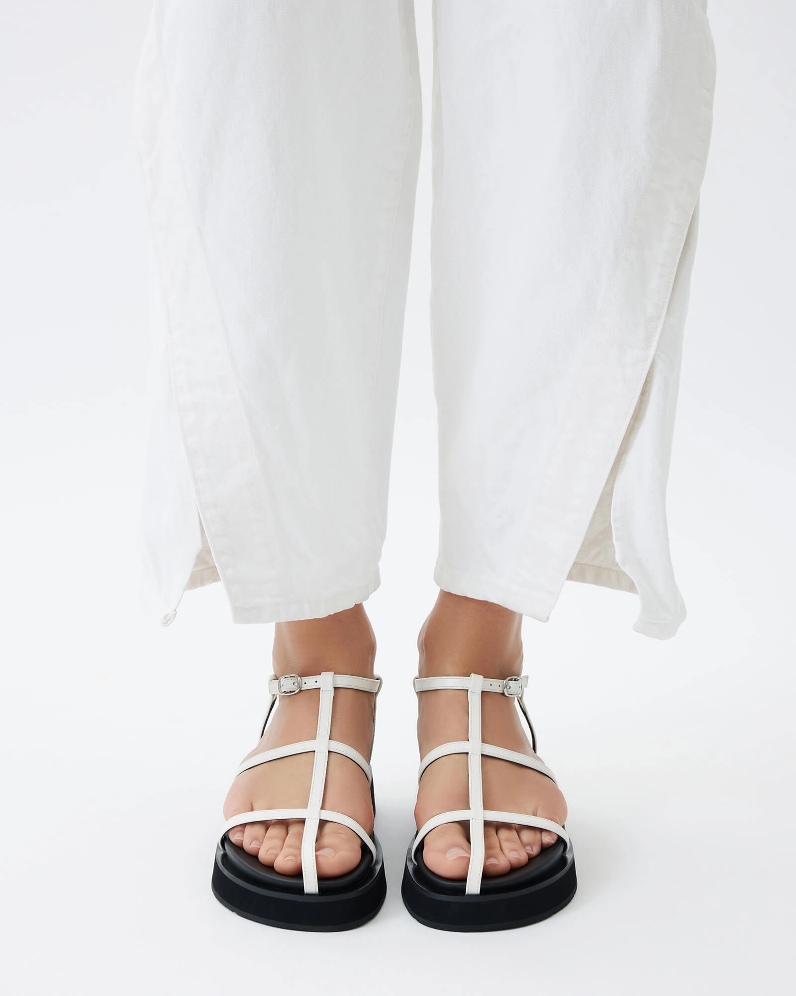 Urban Inspired Life In Layers Mina Flat Sandals White Multi