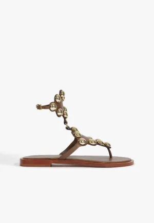 Mist Brown Leather Flat Sandal Seasonal Updates