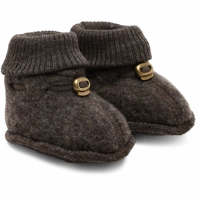 Mikk-Line Dark Brown Melange Wool Footies Express Yourself