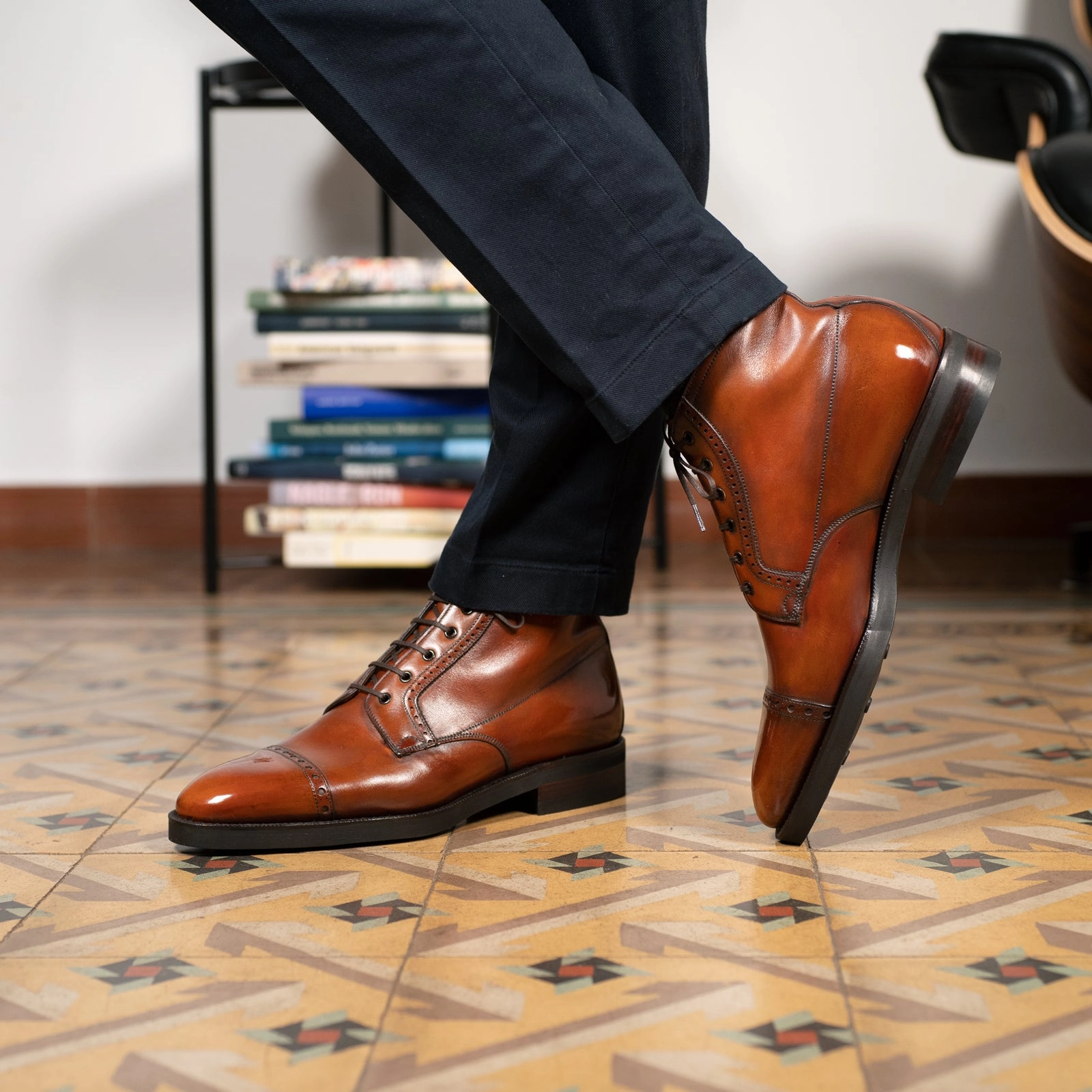 Made To Perform Brossa Derby Boot Mto - Cognac Box Calf