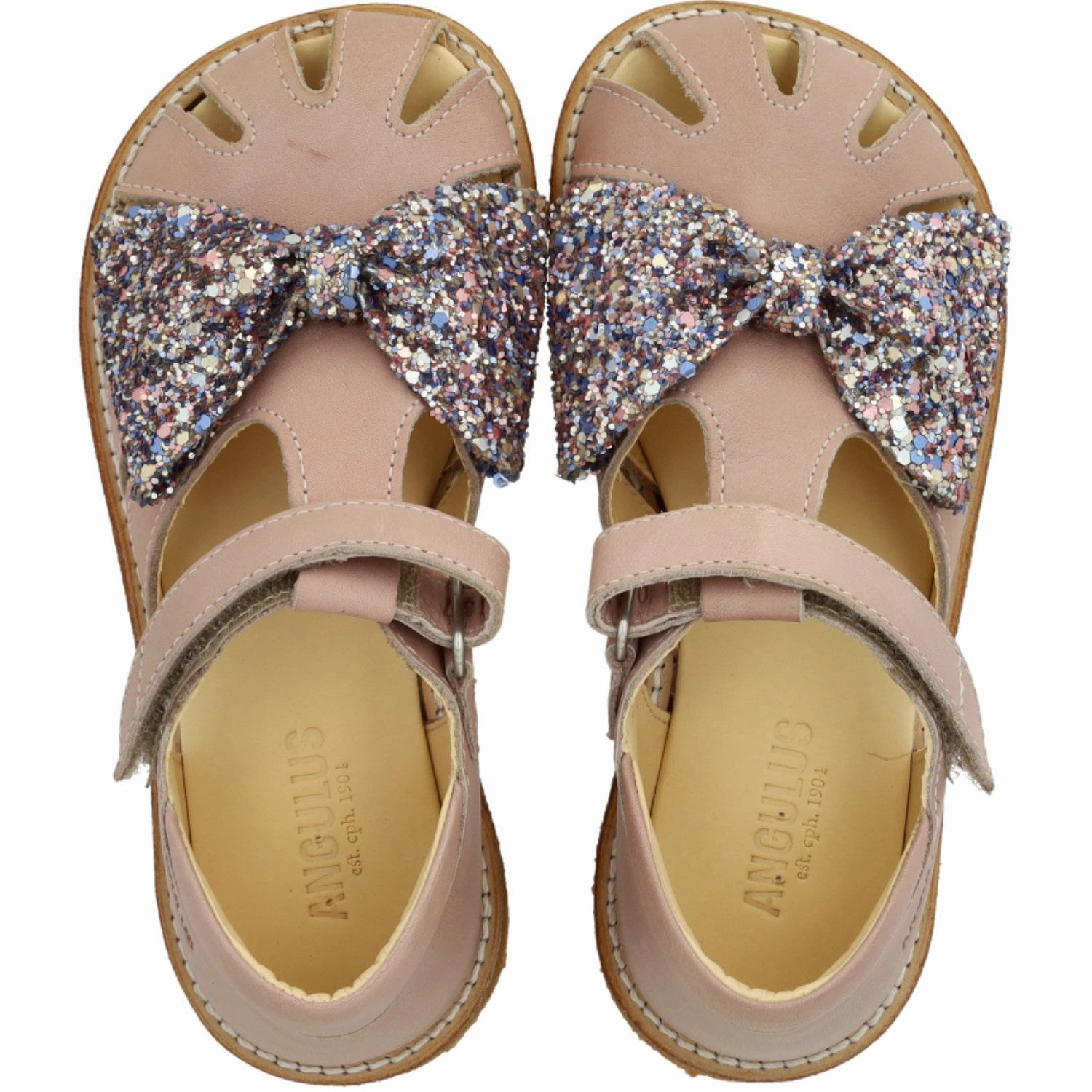 Urban Transition Angulus Rosebud/Pastel Multi Glitter Sandal Med Glittersl?Jfe Og Velcro Closure