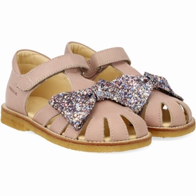 Smart Casual Angulus Rosebud/Pastel Multi Glitter Sandal Med Glittersl?Jfe Og Velcro Closure