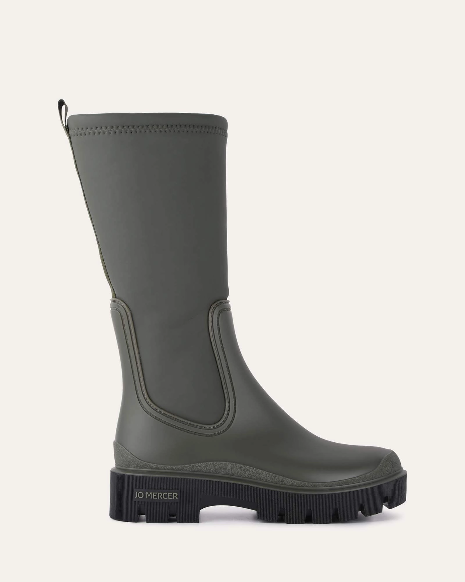 Mink Calf Boots Khaki Rubber Future Fit Street-Ready
