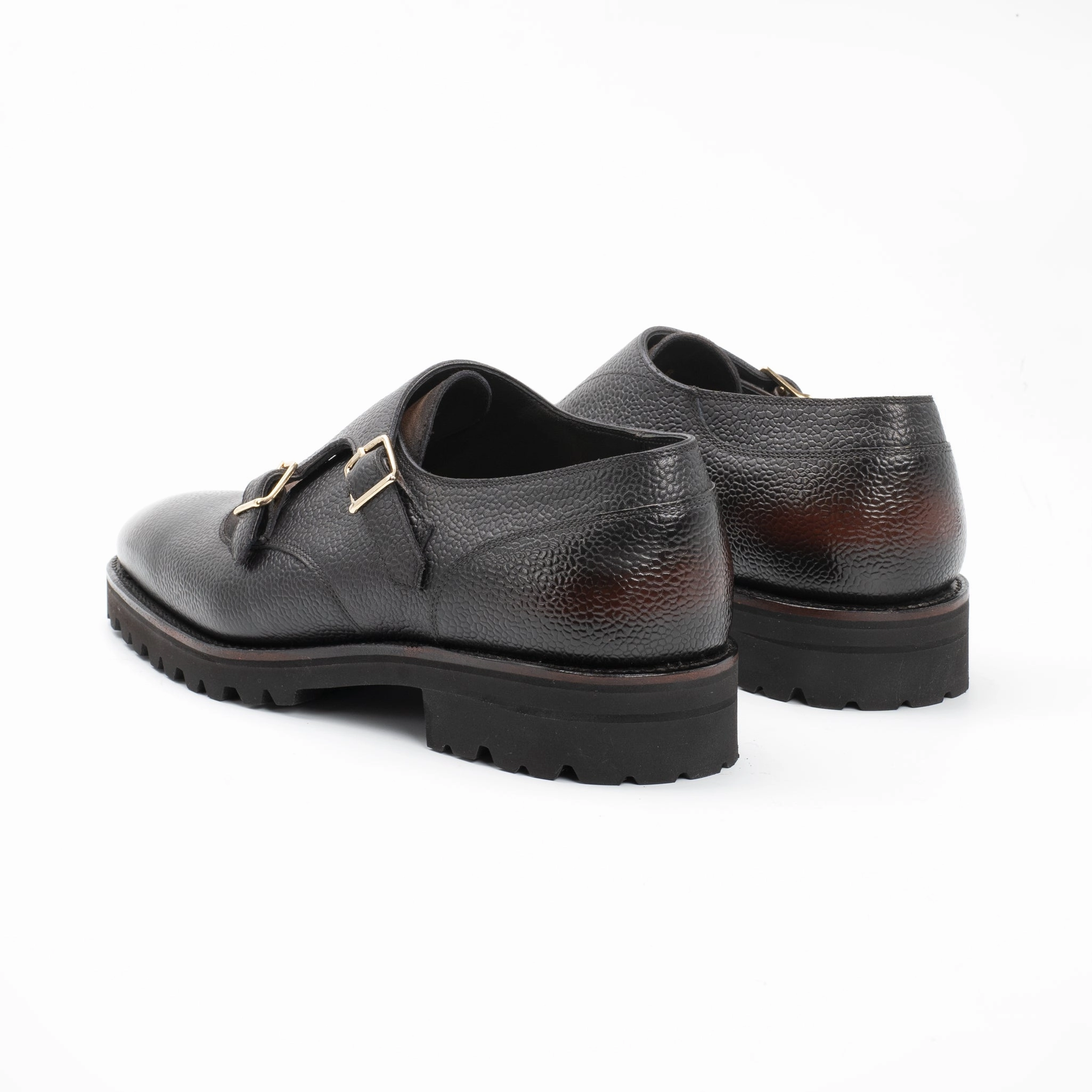 Active Ease Motion-Driven Wear Miquel Decon Double Monk Shoe - Espresso Handmade Patina