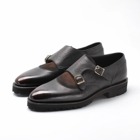 Miquel Decon Double Monk Shoe - Espresso Handmade Patina Unisex Rhythm