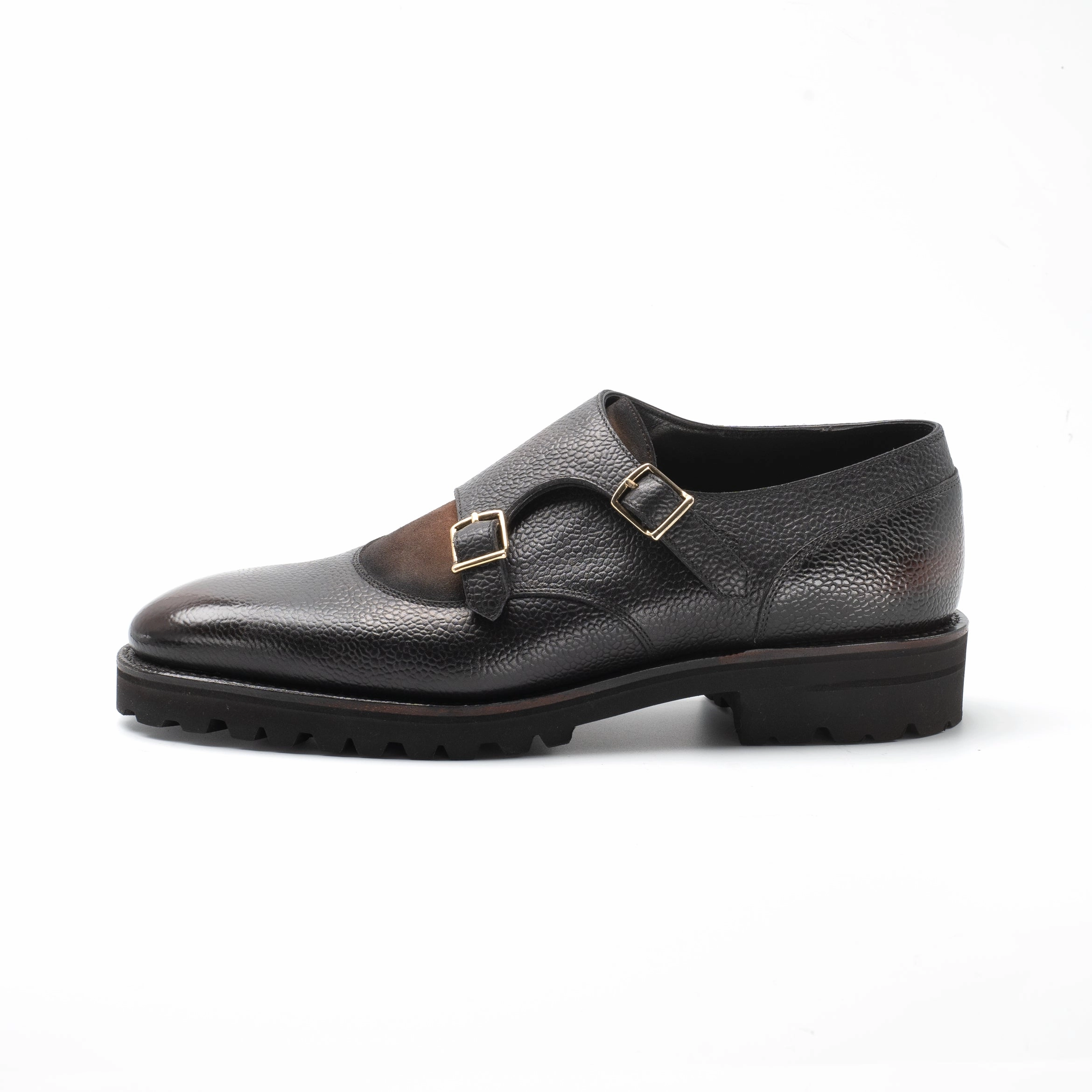 Your Mobile Look Vibe-Centered Miquel Decon Double Monk Shoe - Espresso Handmade Patina