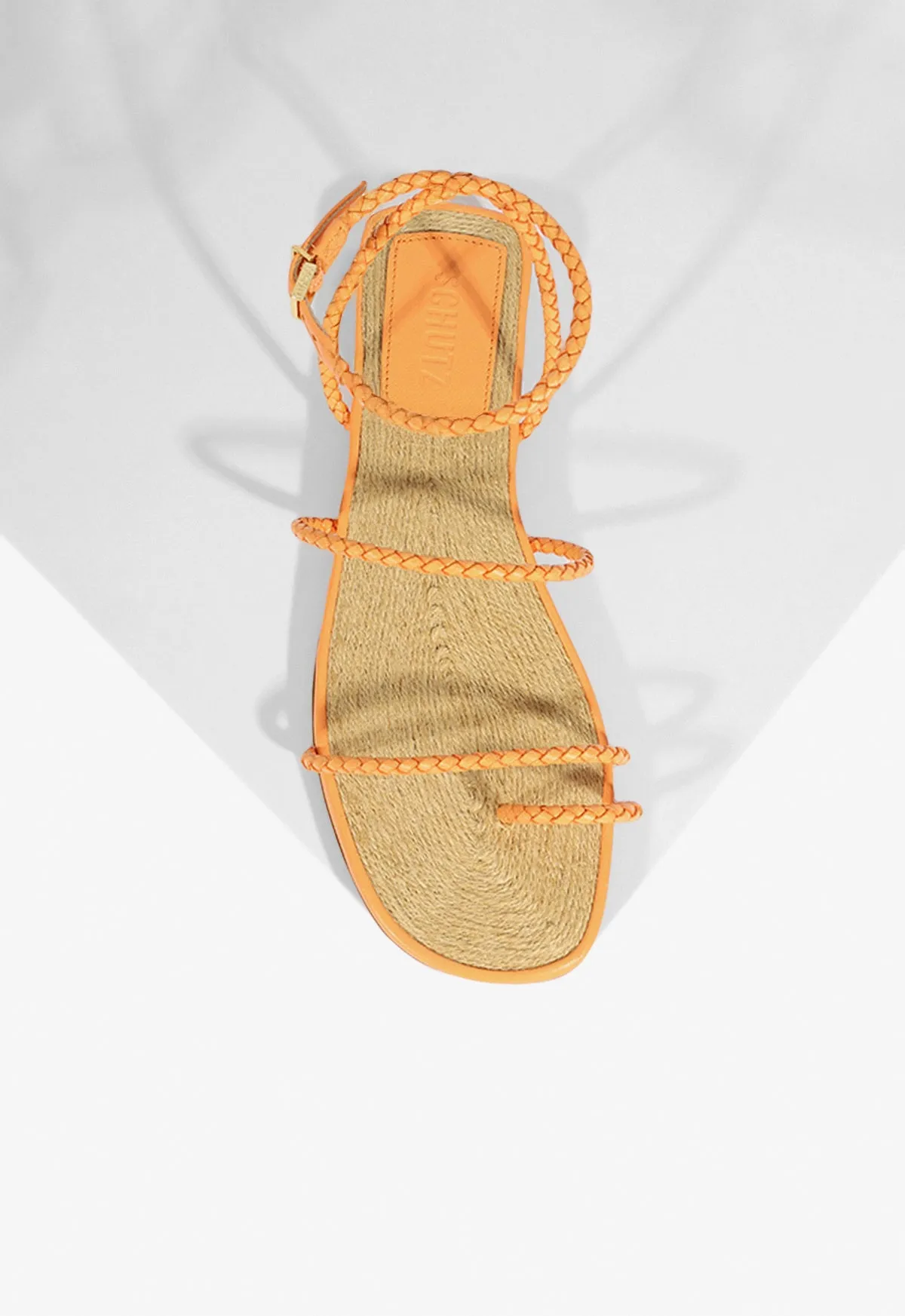 Lifestyle Drop Movement Uniform Kaya Orange Leather Flat Sandal