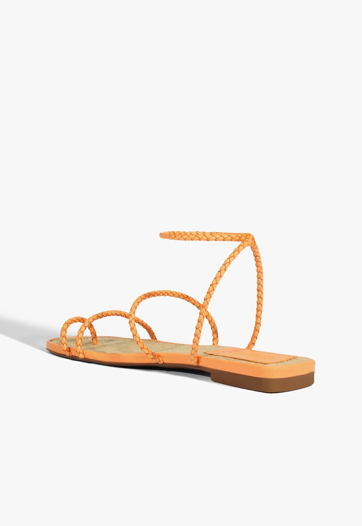 Kaya Orange Leather Flat Sandal Cool Fitwear Streamlined Edge
