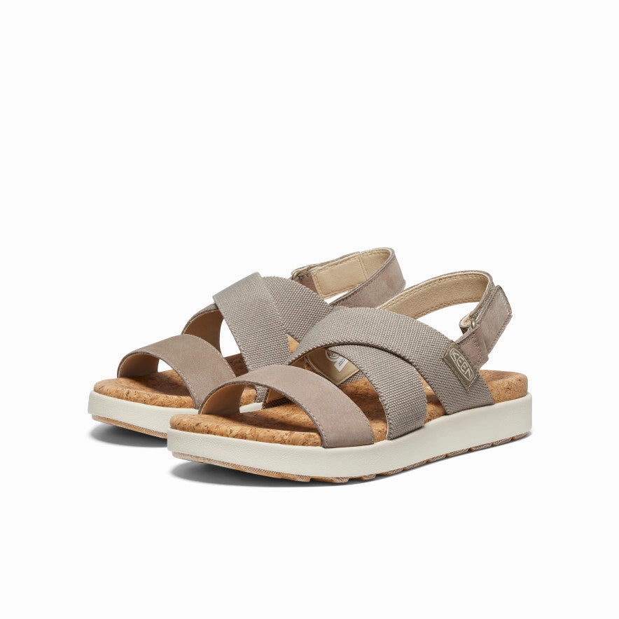 Confident Minimal Women'S Elle Criss Cross Sandal  |  Brindle/Birch