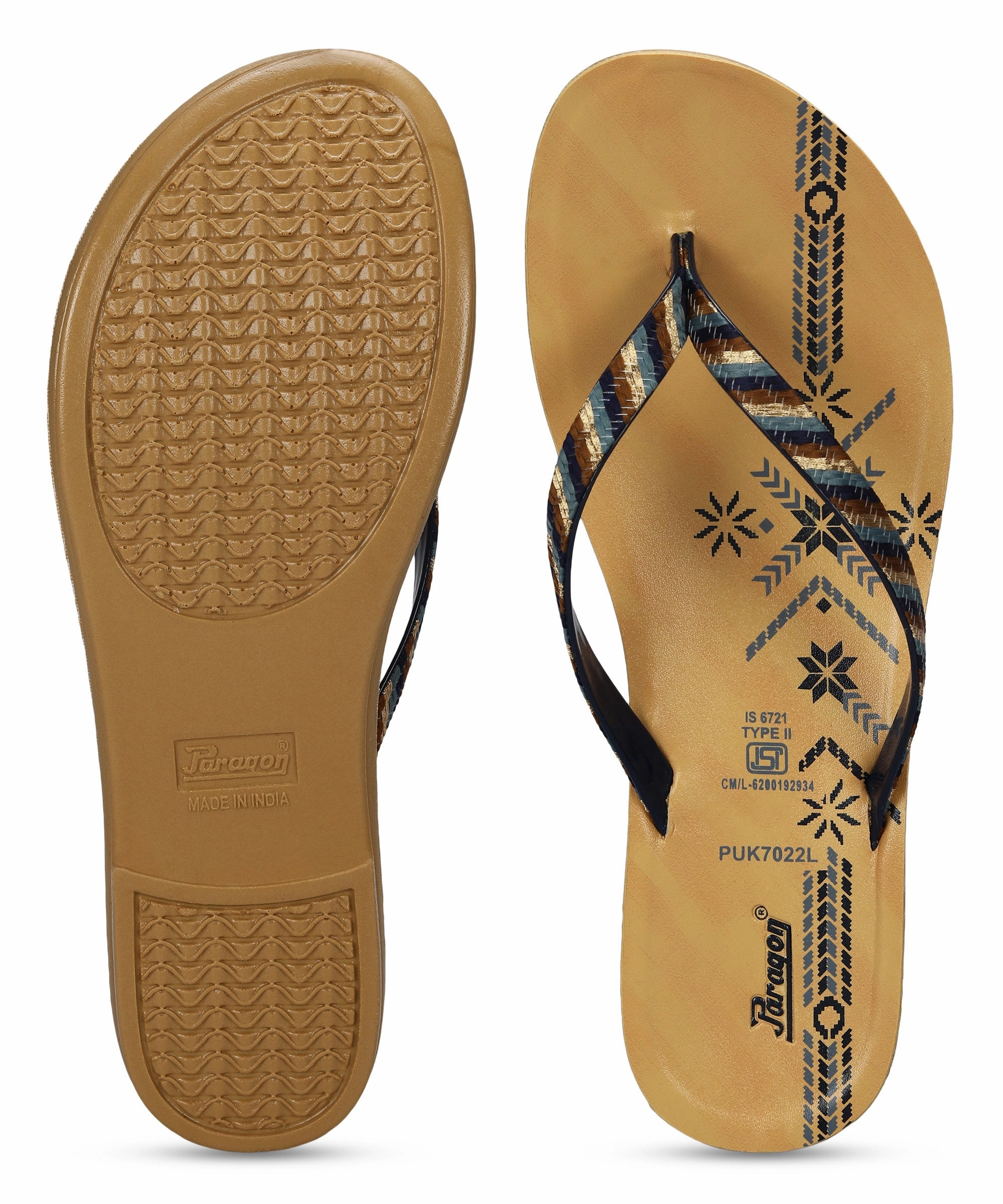 Paragon Women'S Slip On Flat Blue Sandals | Durable Dailywear Sandals Refined Fit Gear