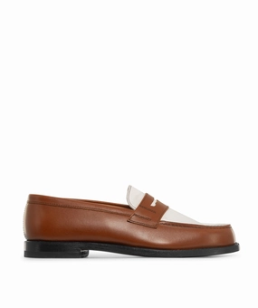 Lilou Armagnac And White Two-Tone Loafers Modular Wear Versatile Layers