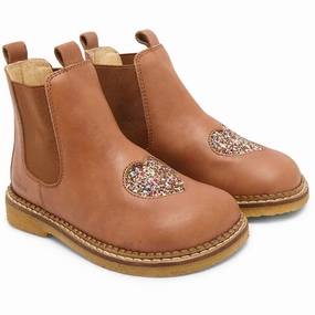Fresh Silhouette Refined Silhouette Angulus Tan/Multi Glitter/Candnac Chelsea Boot Med Hjerte