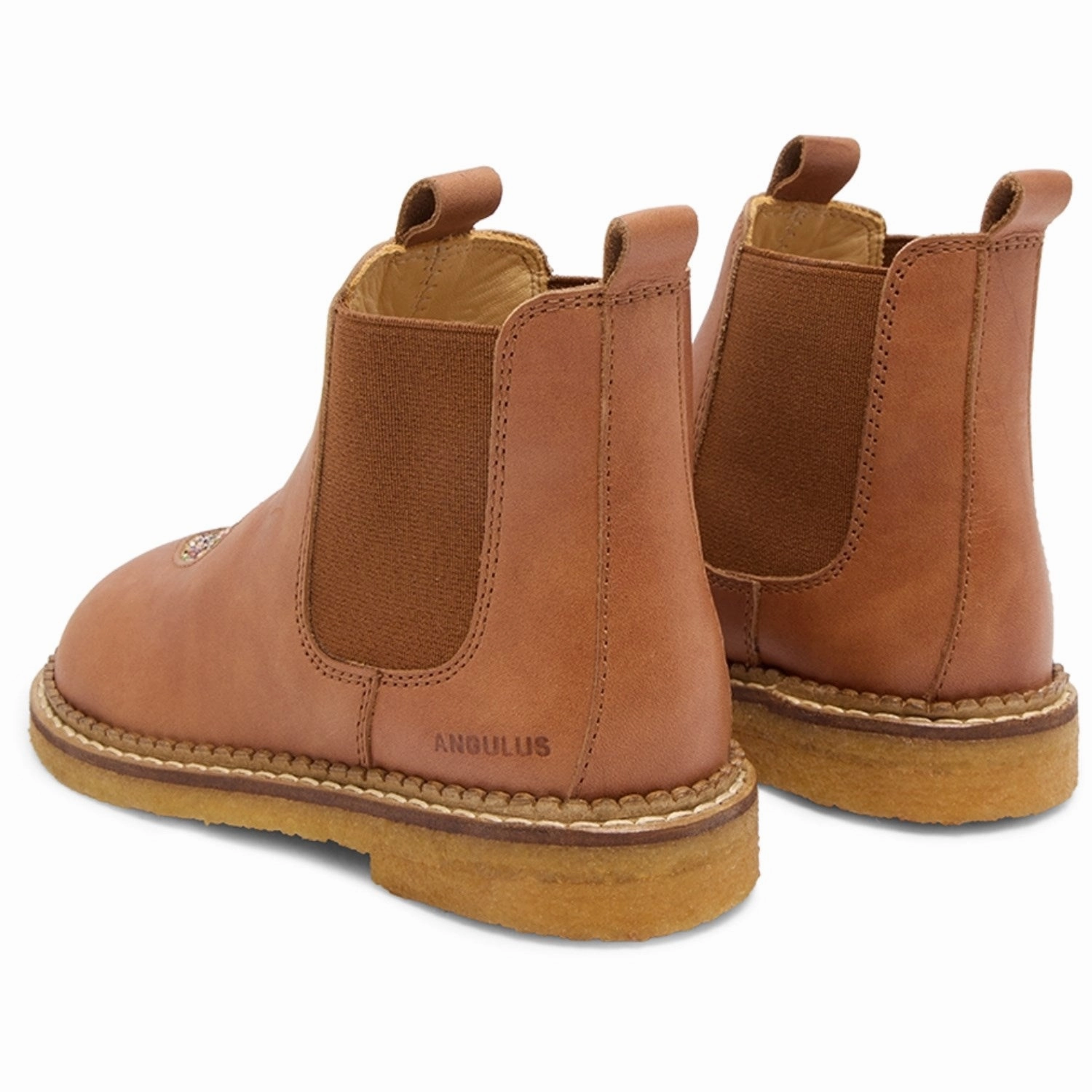 Elevate Your Day Motion In Mind Angulus Tan/Multi Glitter/Candnac Chelsea Boot Med Hjerte