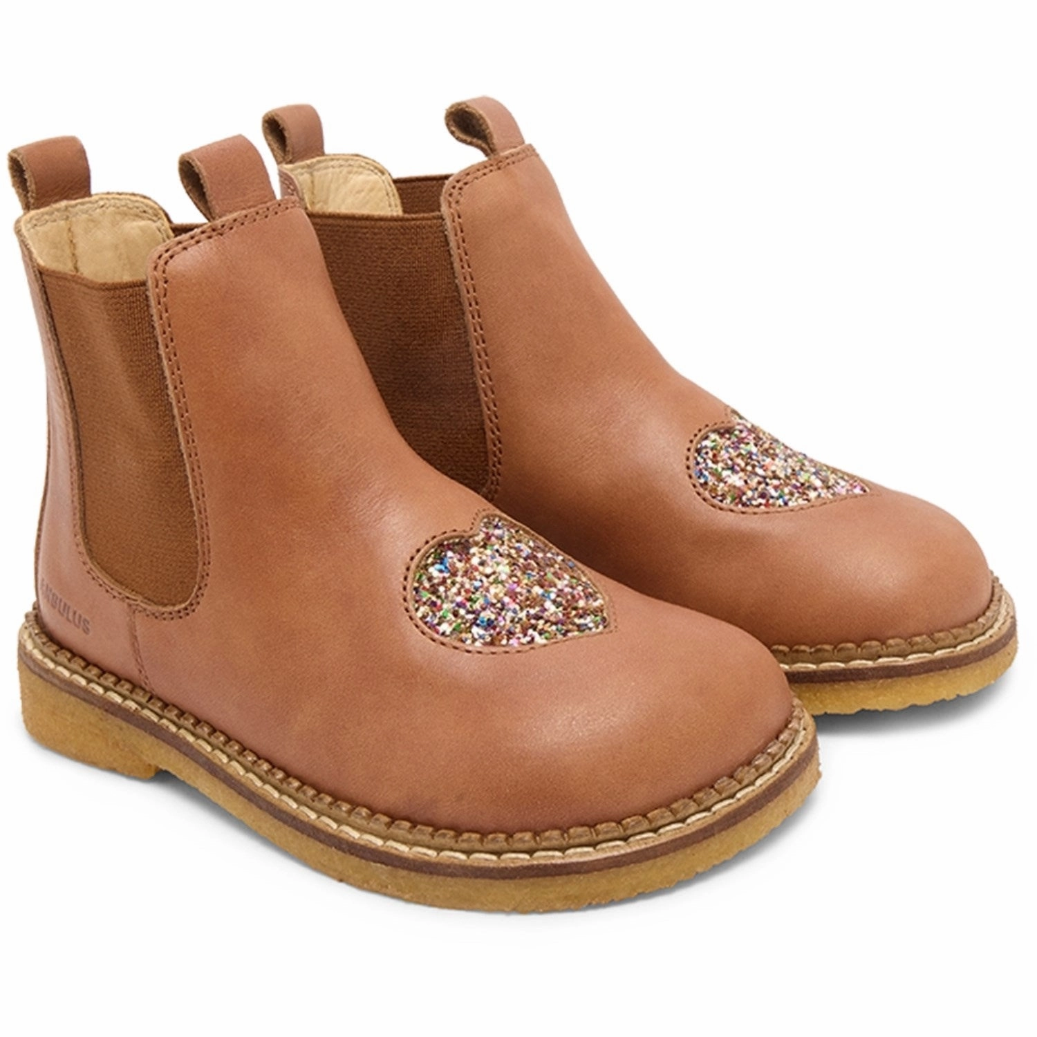 Fresh Silhouette Refined Silhouette Angulus Tan/Multi Glitter/Candnac Chelsea Boot Med Hjerte