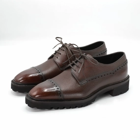 Bold Minimal Smart Casual Luis Balmoral Derby Shoe Mto - Marron Mediterraneo