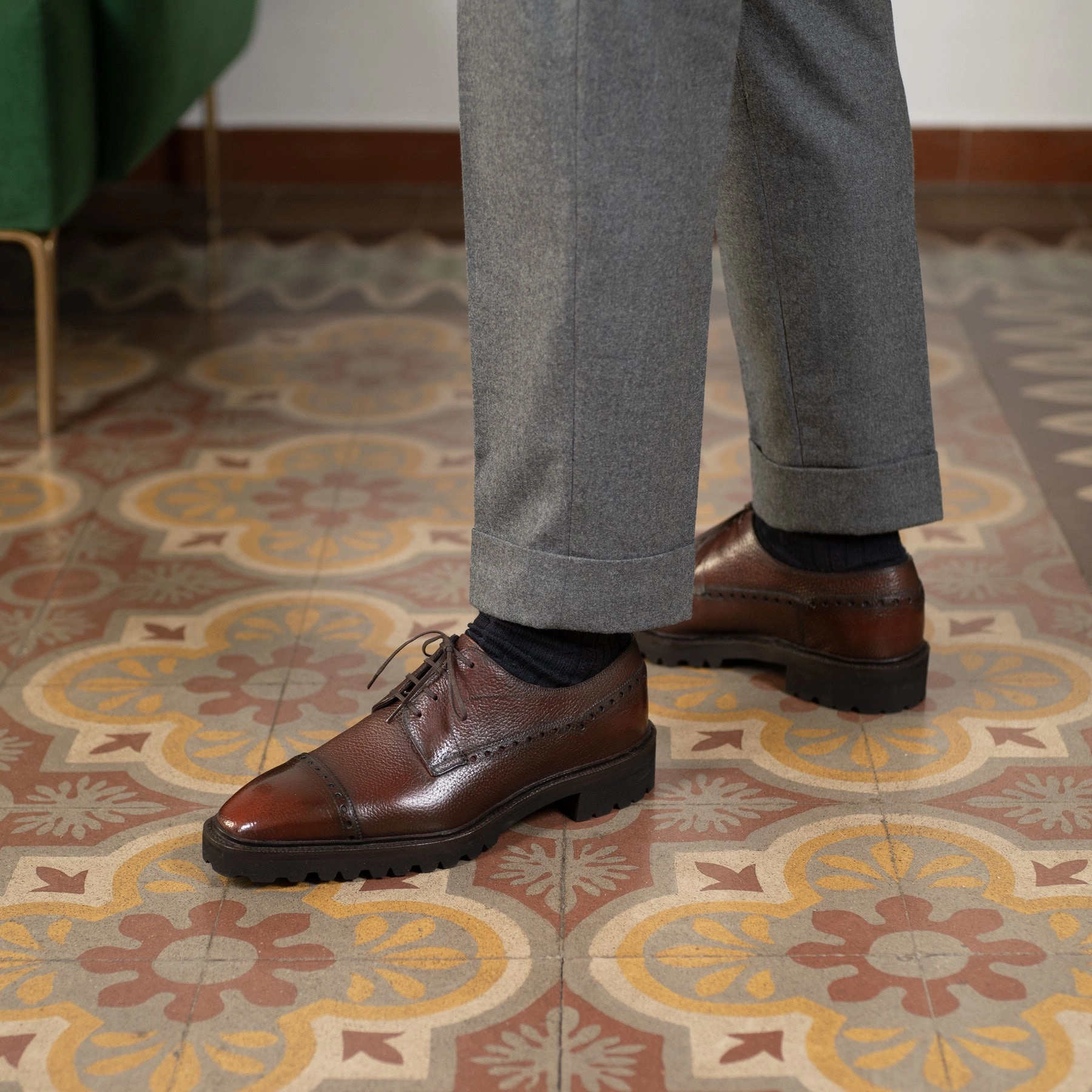 Timeless Motion Luis Balmoral Derby Shoe Mto - Marron Mediterraneo
