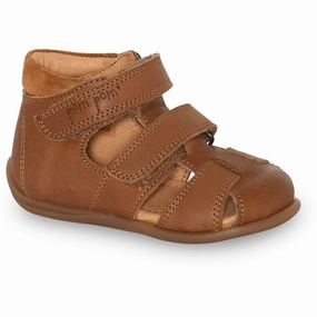 Bold Form Core Aesthetic Pom Pom Sandal Two Velcro Camel