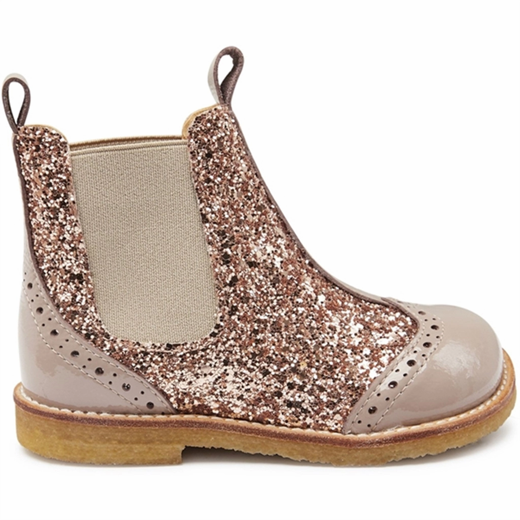 Style In Sync Angulus Chelsea Boots With Glitter Dusty Almond/Maple Glitter/Elastic