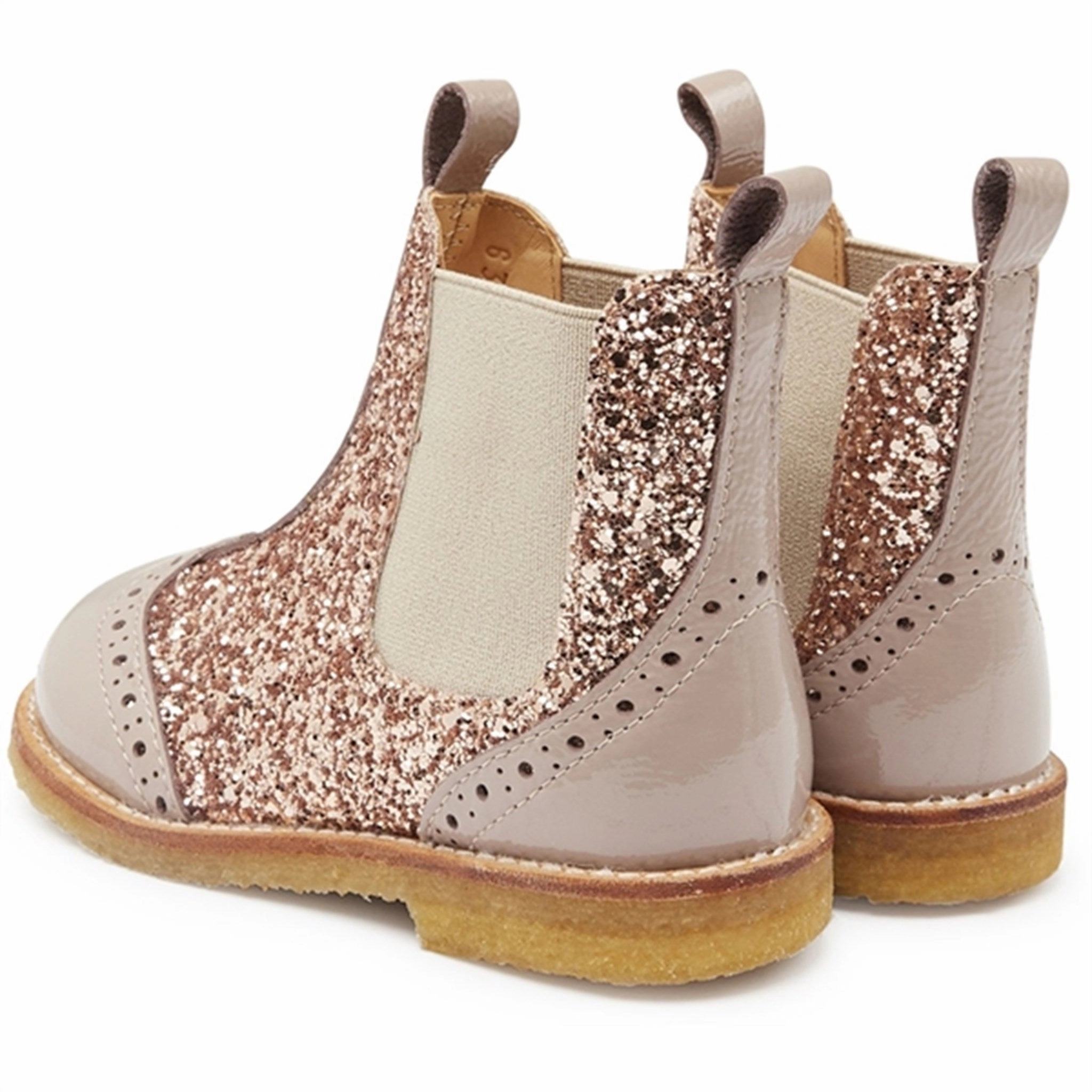 Everyday Fresh Urban Layering Angulus Chelsea Boots With Glitter Dusty Almond/Maple Glitter/Elastic