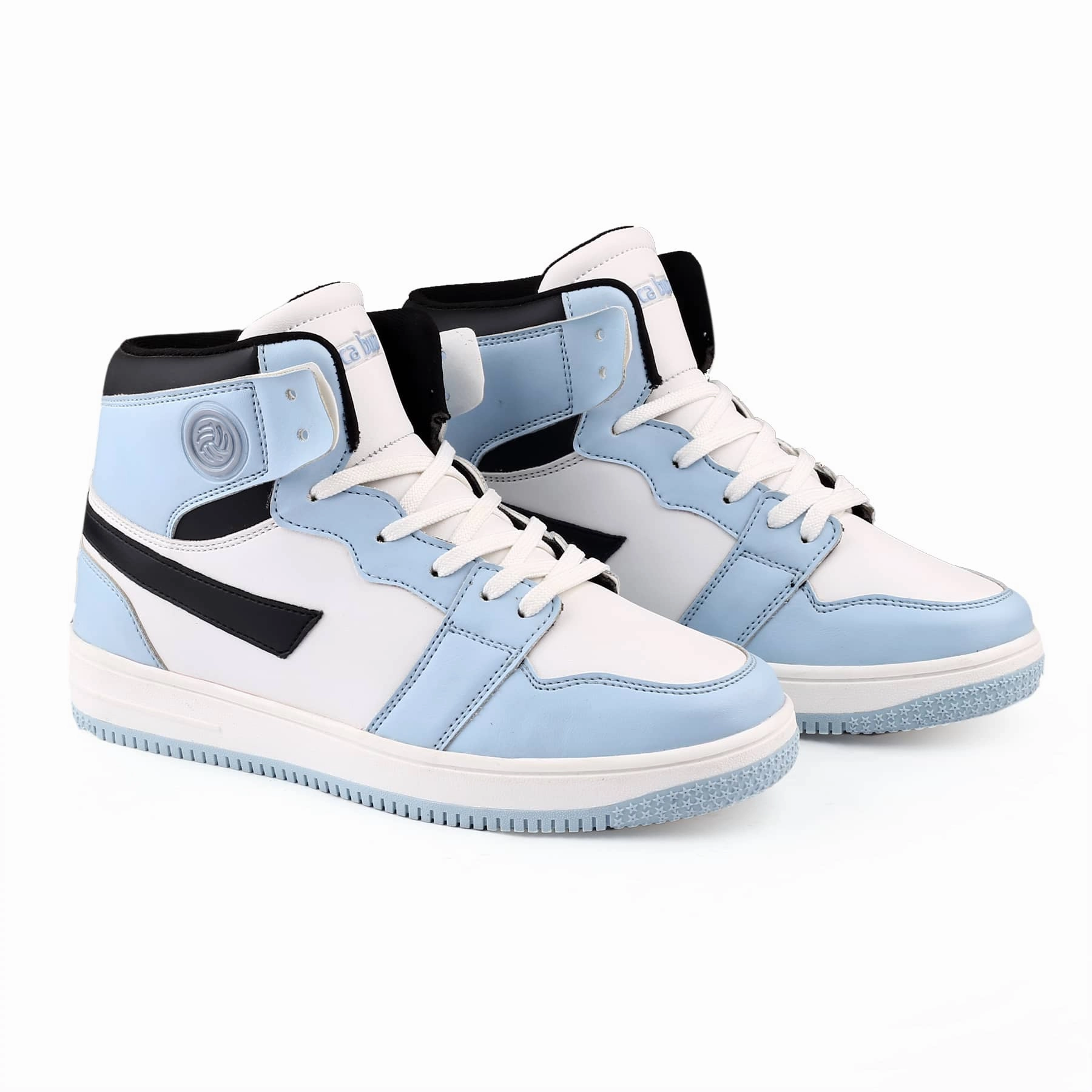 Crafted Pulse Seamless City Bacca Bucci Femme High-Top Harmony SneakersElegant Pastel Blue And Pink Women'S Lace-Ups
