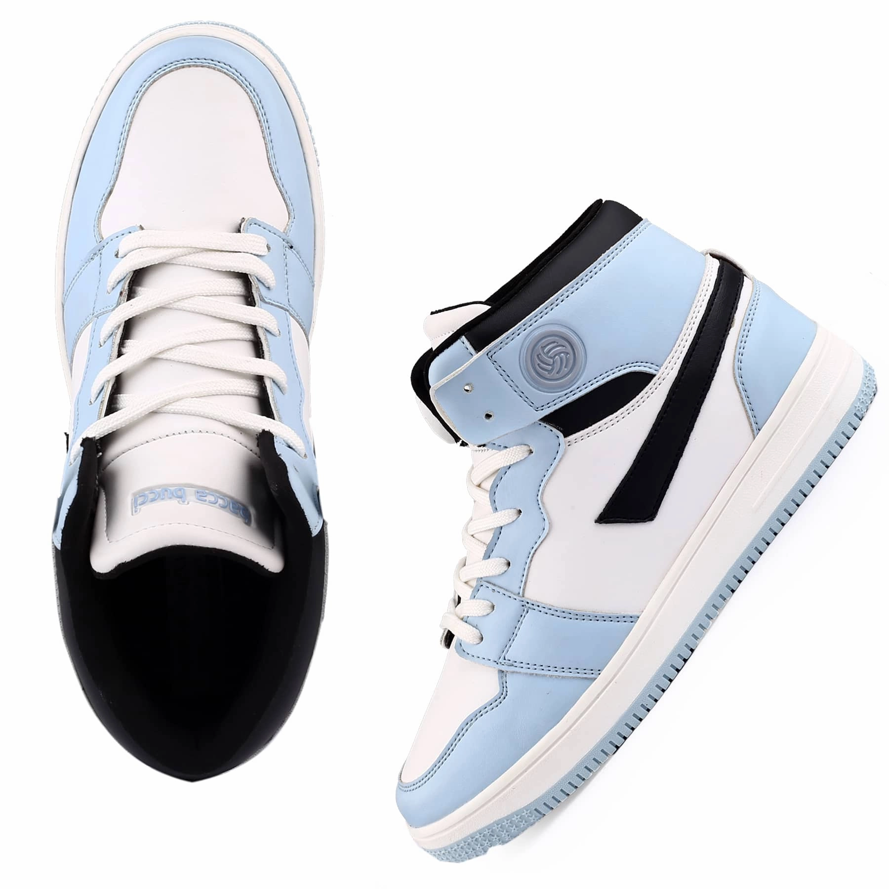 Premium Layers Bacca Bucci Femme High-Top Harmony SneakersElegant Pastel Blue And Pink Women'S Lace-Ups