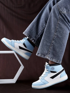 Bacca Bucci Femme High-Top Harmony SneakersElegant Pastel Blue And Pink Women'S Lace-Ups Flowline Fashion