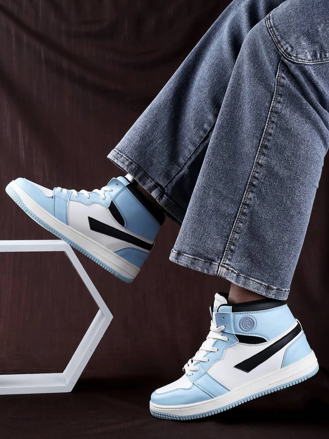 Bacca Bucci Femme High-Top Harmony SneakersElegant Pastel Blue And Pink Women'S Lace-Ups Form Meets Calm Tailored For Life