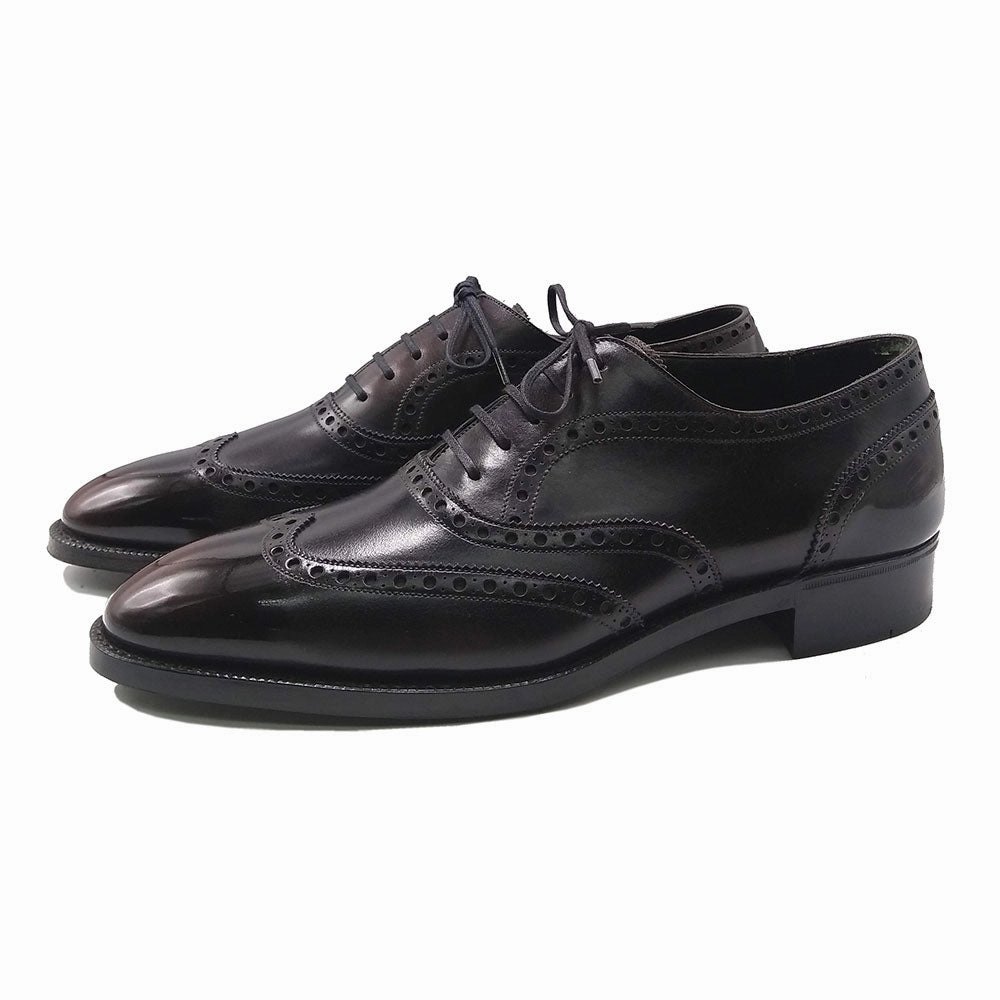 Full Brogue Wingtip Oxford Shoe Mto - Black And Brown Patina Future Lines