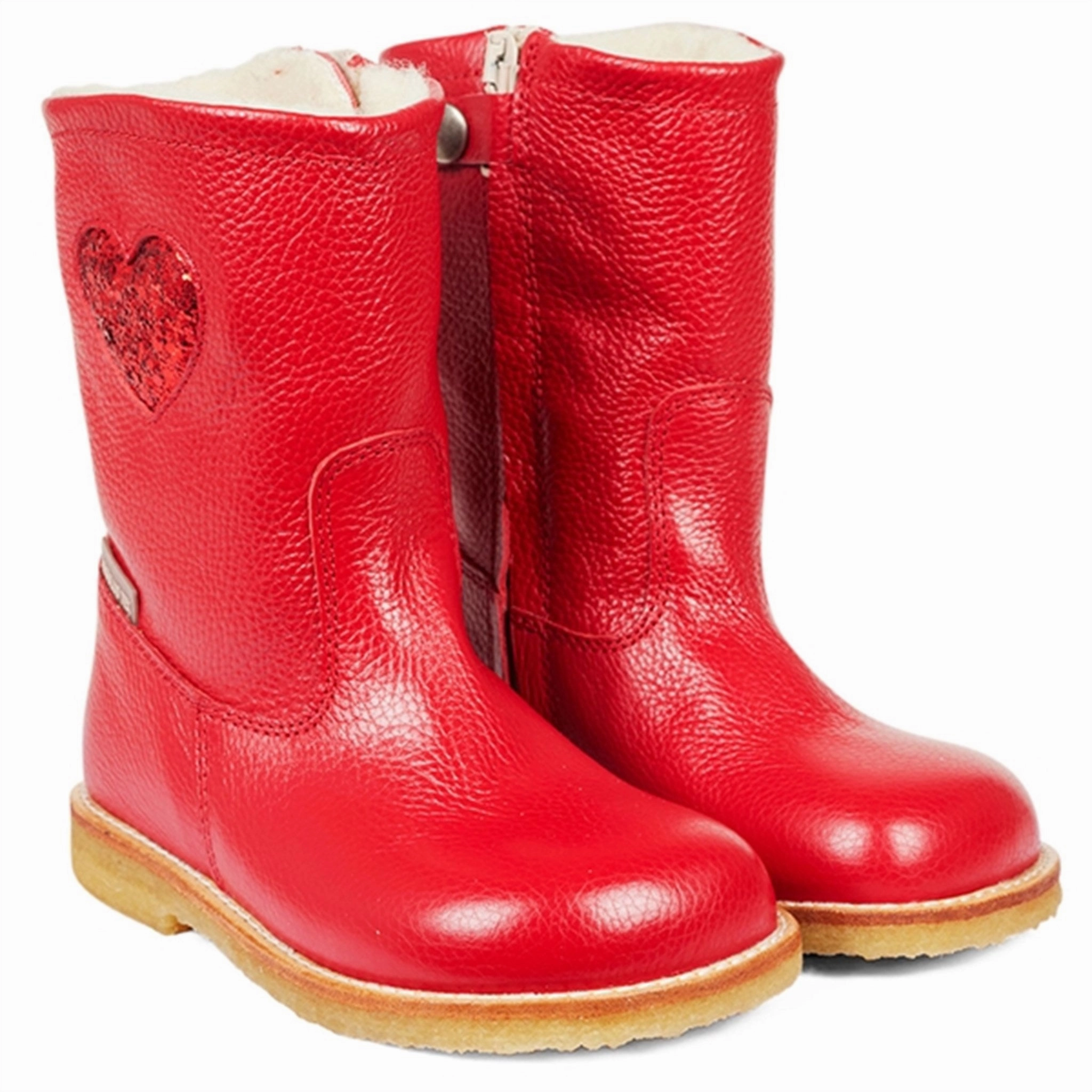 Angulus Tex-Boots With Zipper Red/Red Glitter Modular Minimalism Urban Clarity Wear