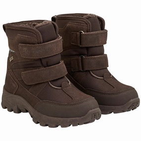 Crafted Pulse Purpose-Ready En Fant Chocolate Brown Winter Boots Velcro Tex