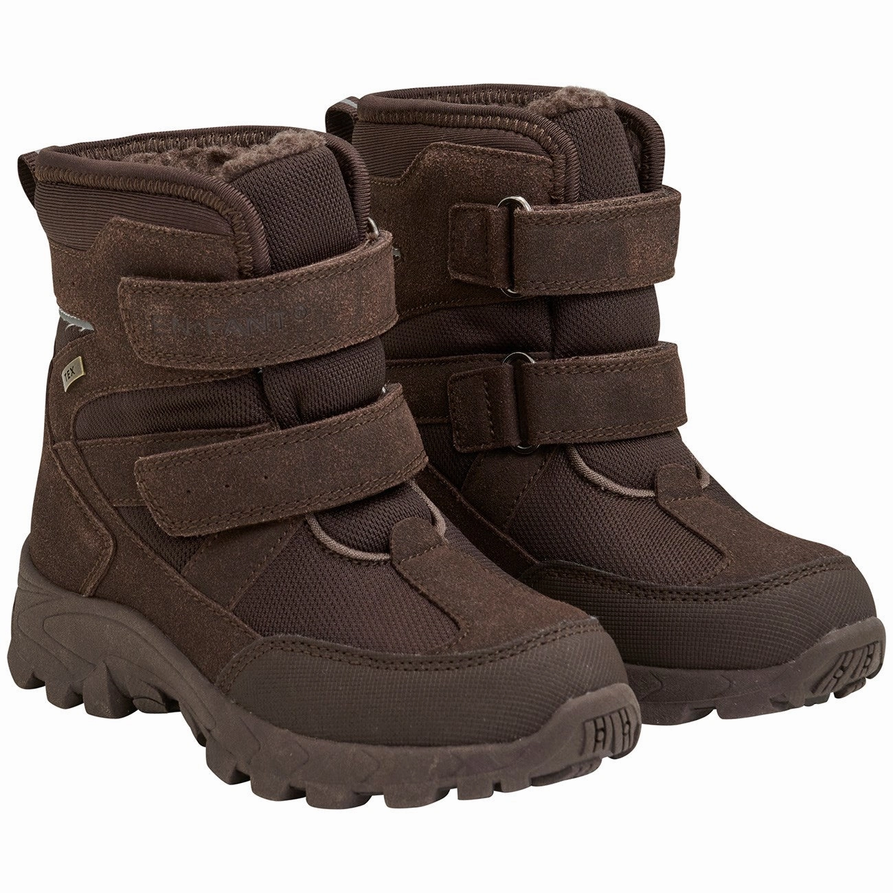 Crafted Pulse Purpose-Ready En Fant Chocolate Brown Winter Boots Velcro Tex