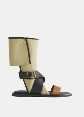 Canvas Gladiator Wrap Sandal In Ecru Modern Casuals Street Form