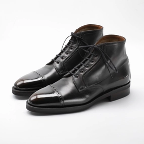 Ease And Balance Brossa Derby Boot Mto - Ebony Handmade Patina