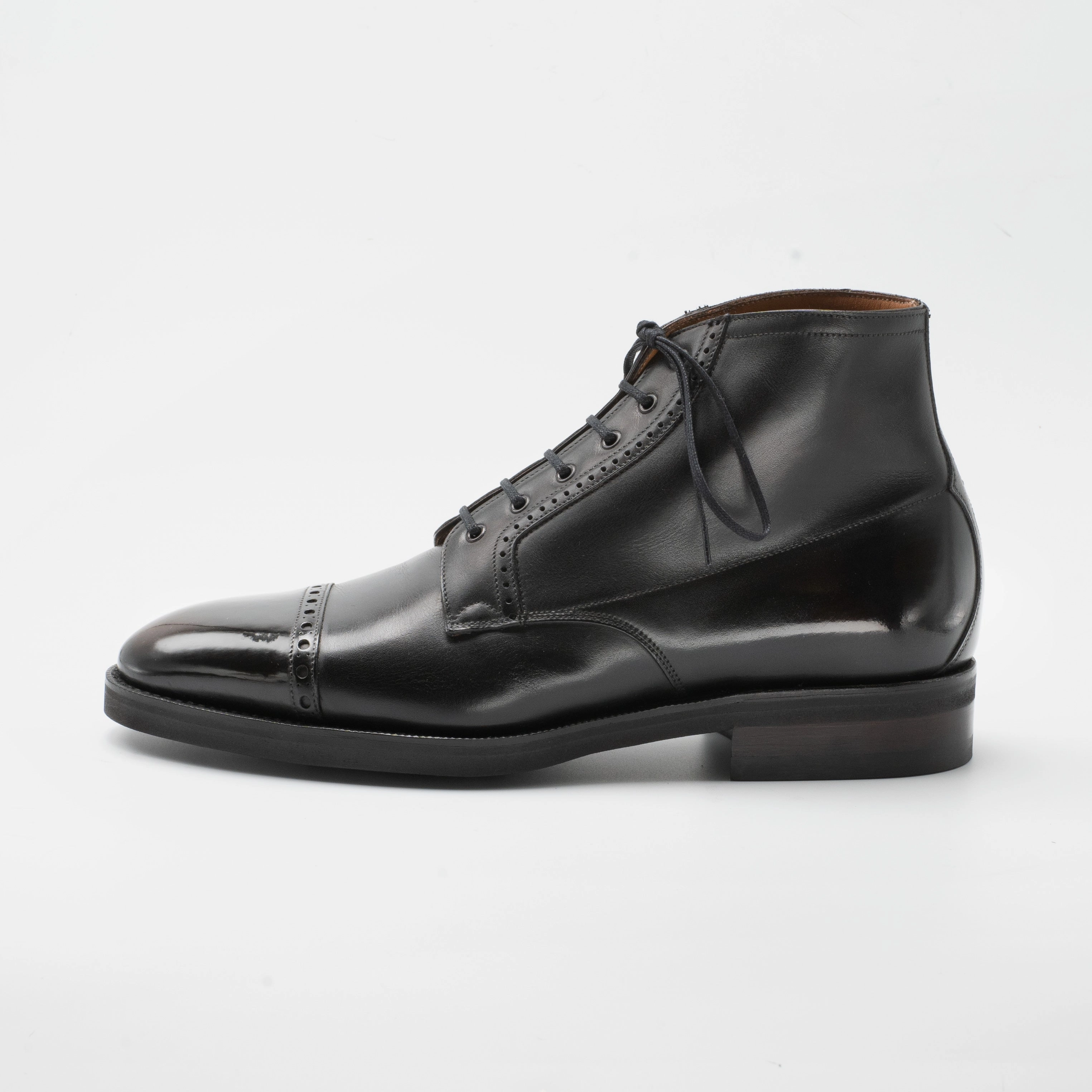 City Rhythm Brossa Derby Boot Mto - Ebony Handmade Patina