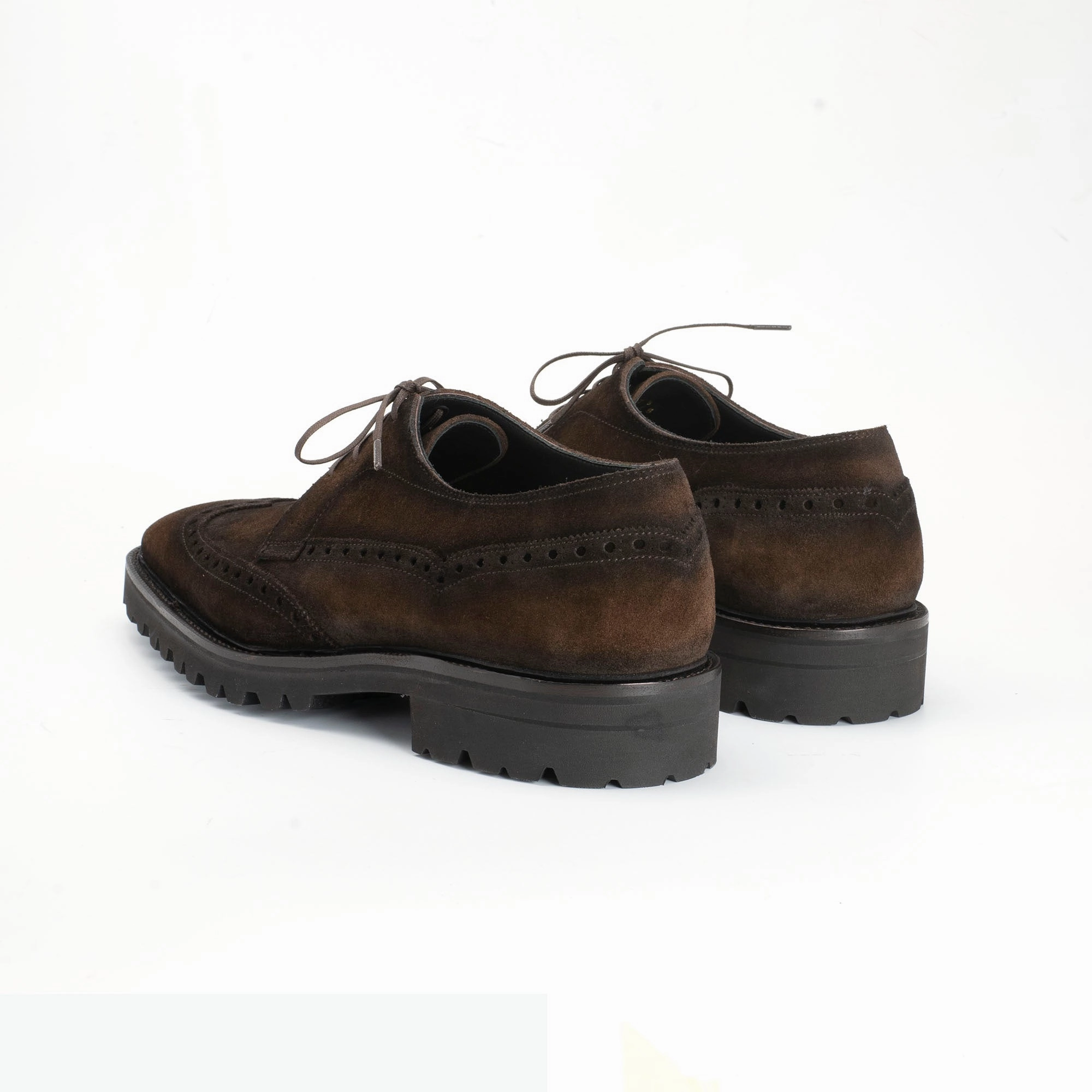 Purposefully Crafted Motion-Driven Coltrane Wingtip Balmoral Derby Mto - Mocha Suede